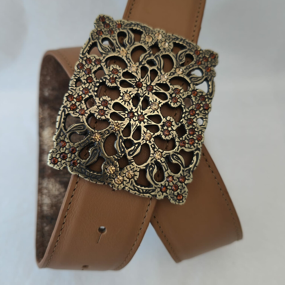 Boucle Tulle doré - Cognac/Topaze